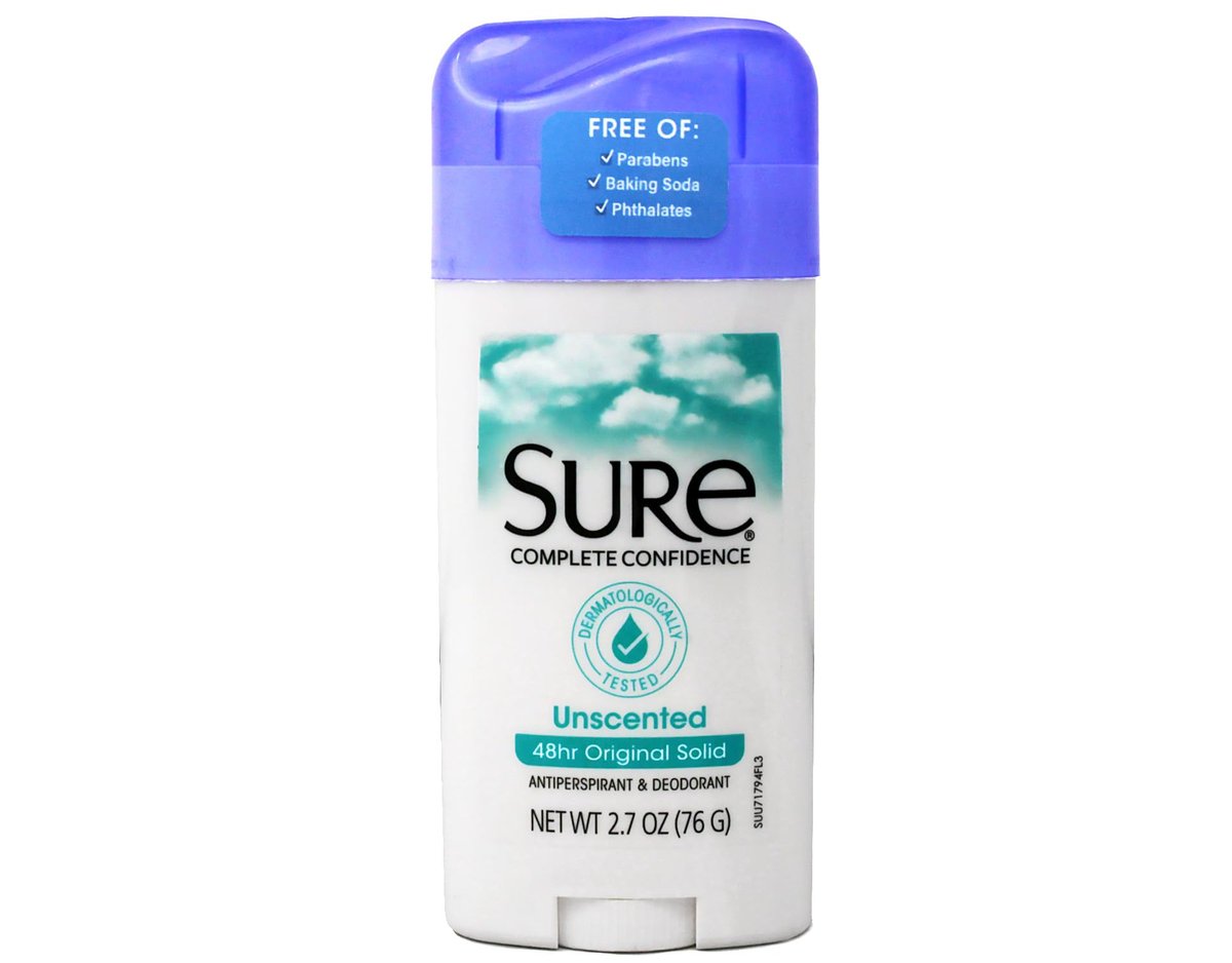 Sure Original Solid Unscented Antiperspirant & Deodorant, 2.7 oz Avelisse