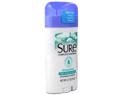 Sure Original Solid Unscented Antiperspirant & Deodorant, 2.7 oz Avelisse