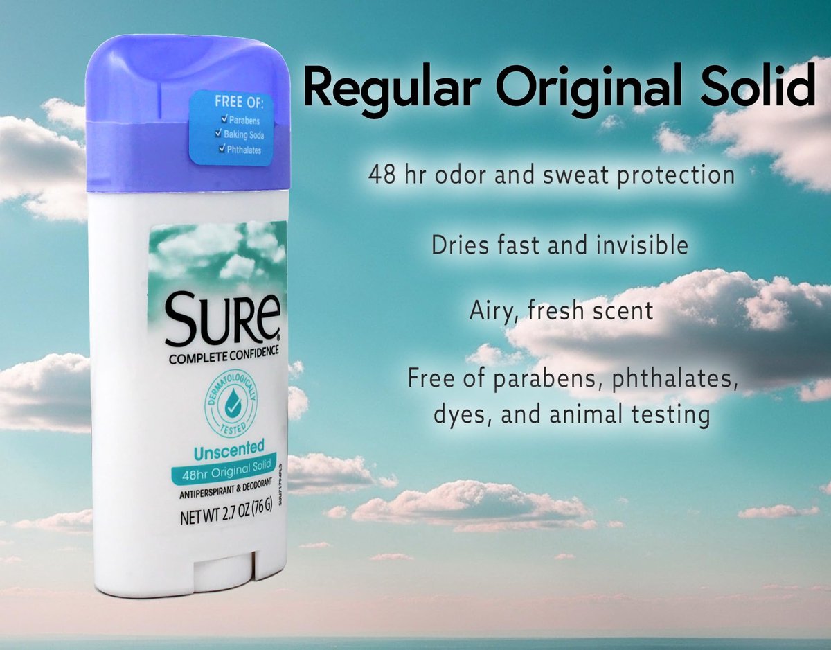 Sure Original Solid Unscented Antiperspirant & Deodorant, 2.7 oz Avelisse