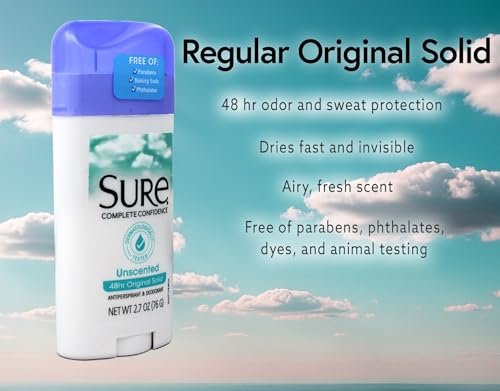 Sure Original Solid Unscented Antiperspirant & Deodorant, 2.7 oz Avelisse