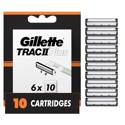 Gillette TRAC II Plus Mens Razor Blade Refills, 10 Count – Clean, Close Shave Avelisse