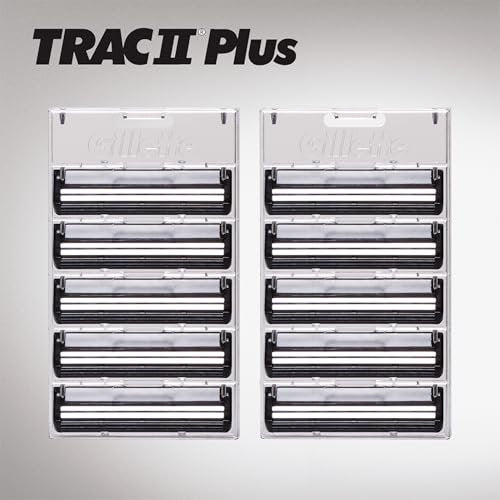 Gillette TRAC II Plus Mens Razor Blade Refills, 10 Count – Clean, Close Shave Avelisse