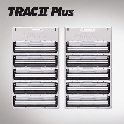 Gillette TRAC II Plus Mens Razor Blade Refills, 10 Count – Clean, Close Shave Avelisse