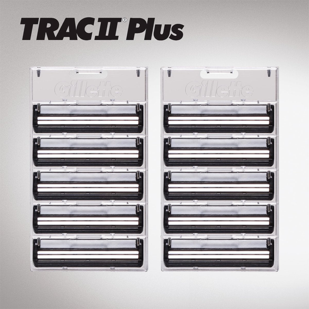 Gillette TRAC II Plus Mens Razor Blade Refills, 10 Count – Clean, Close Shave Avelisse