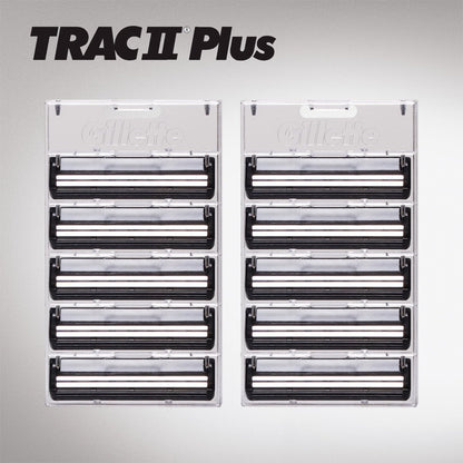 Gillette TRAC II Plus Mens Razor Blade Refills, 10 Count – Clean, Close Shave Avelisse
