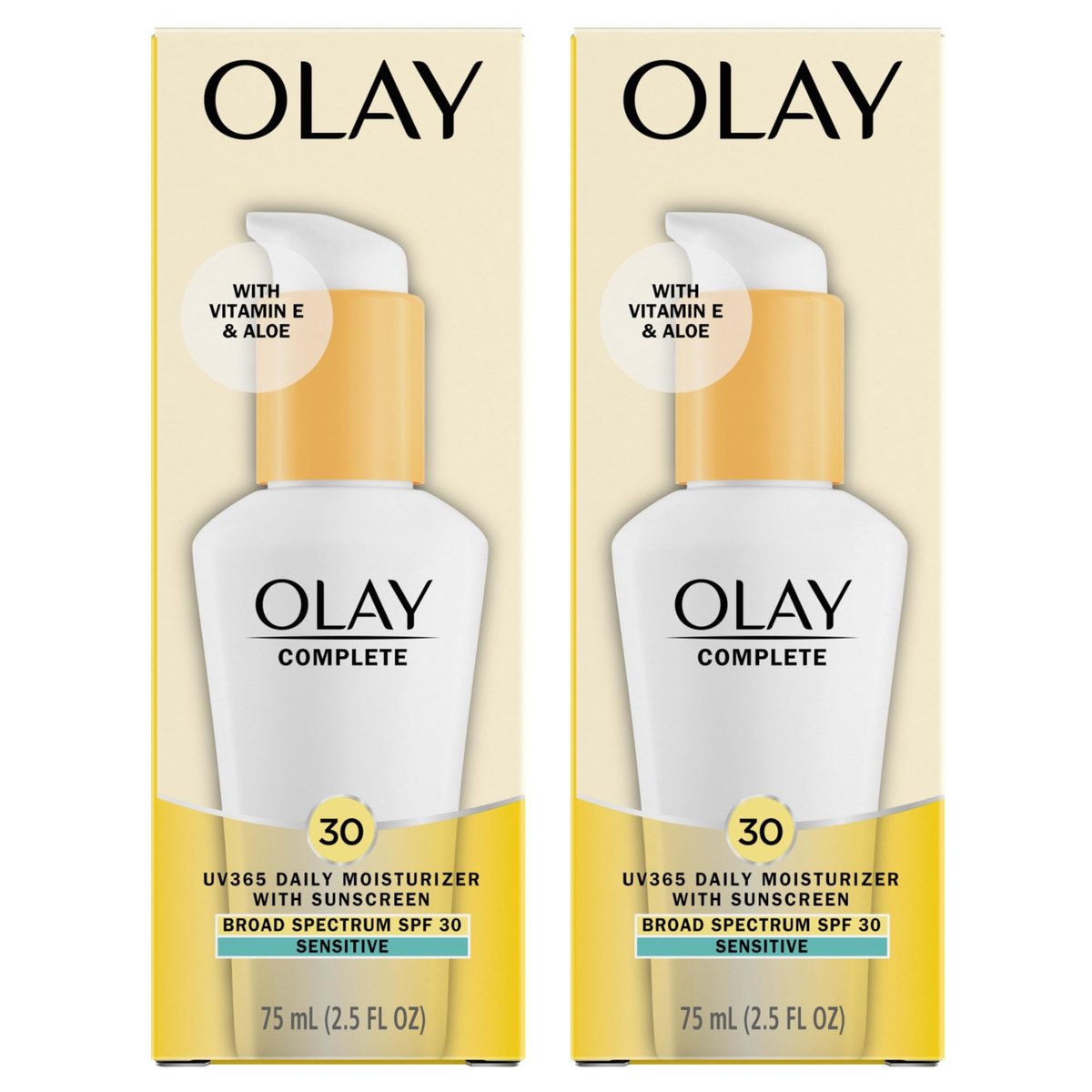 Olay Complete All Day Moisturizer with Sunscreen SPF 30, Fragrance-Free for Sensitive Skin, 2.5 oz, 2 Pack - görsel 1