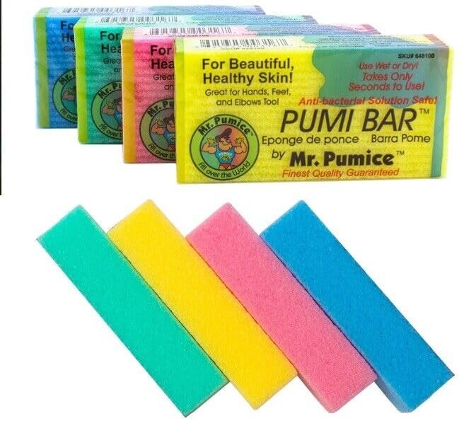 Mr. Pumice Callus Remover PUMI Bar – Medium Grit Pumice Stone for Feet & Heels, 4-Pack (Assorted Colors) - görsel 11