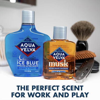 Aqua Velva Musk After Shave Lotion, 3.5 oz - Classic Scent for Sensitive Skin