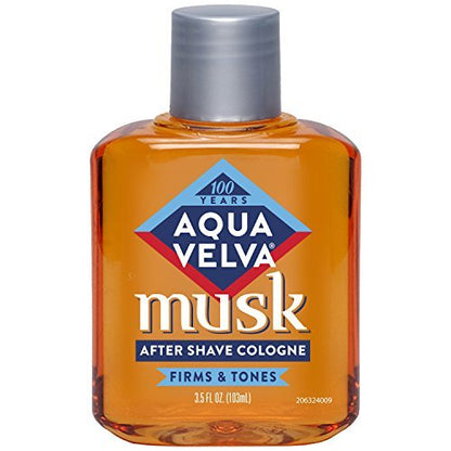 Aqua Velva Musk After Shave Lotion, 3.5 oz - Classic Scent for Sensitive Skin