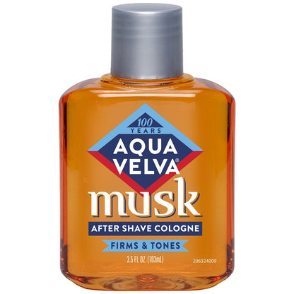 Aqua Velva Musk After Shave Lotion, 3.5 oz - Classic Scent for Sensitive Skin