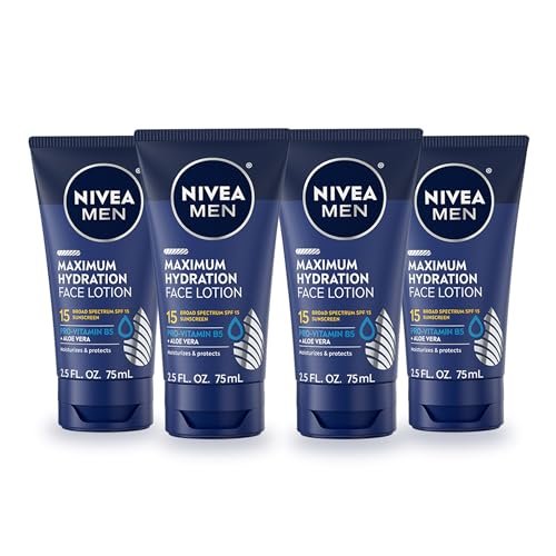 NIVEA MEN Maximum Hydration Face Lotion SPF 15 - 4 Pack of 2.5 Fl Oz Tubes Avelisse