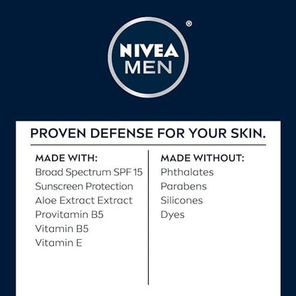 NIVEA MEN Maximum Hydration Face Lotion SPF 15 - 4 Pack of 2.5 Fl Oz Tubes Avelisse