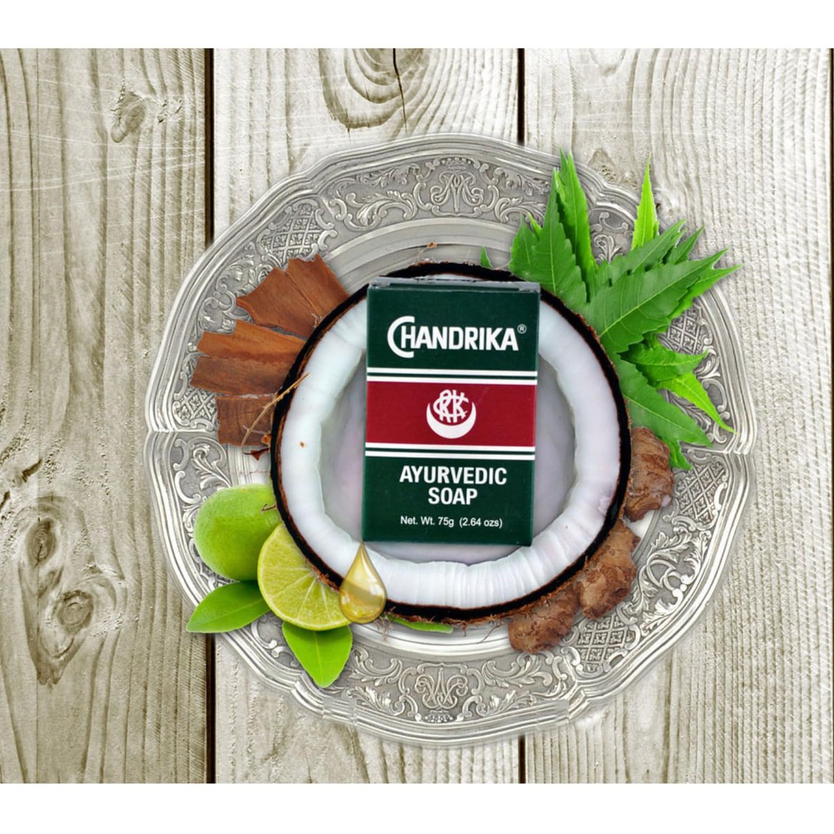 Chandrika Ayurvedic Bar Soap - Forest Green, Pack of 10 | Authentic Import - görsel 10