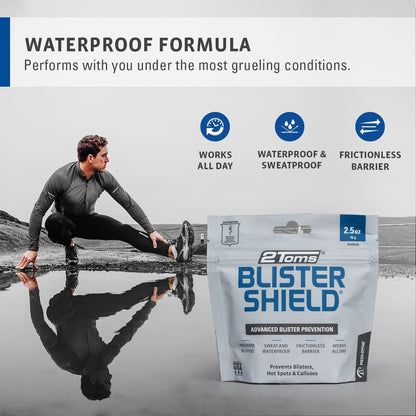 2Toms BlisterShield Advanced Waterproof Blister Prevention Powder – 2.5 oz Avelisse