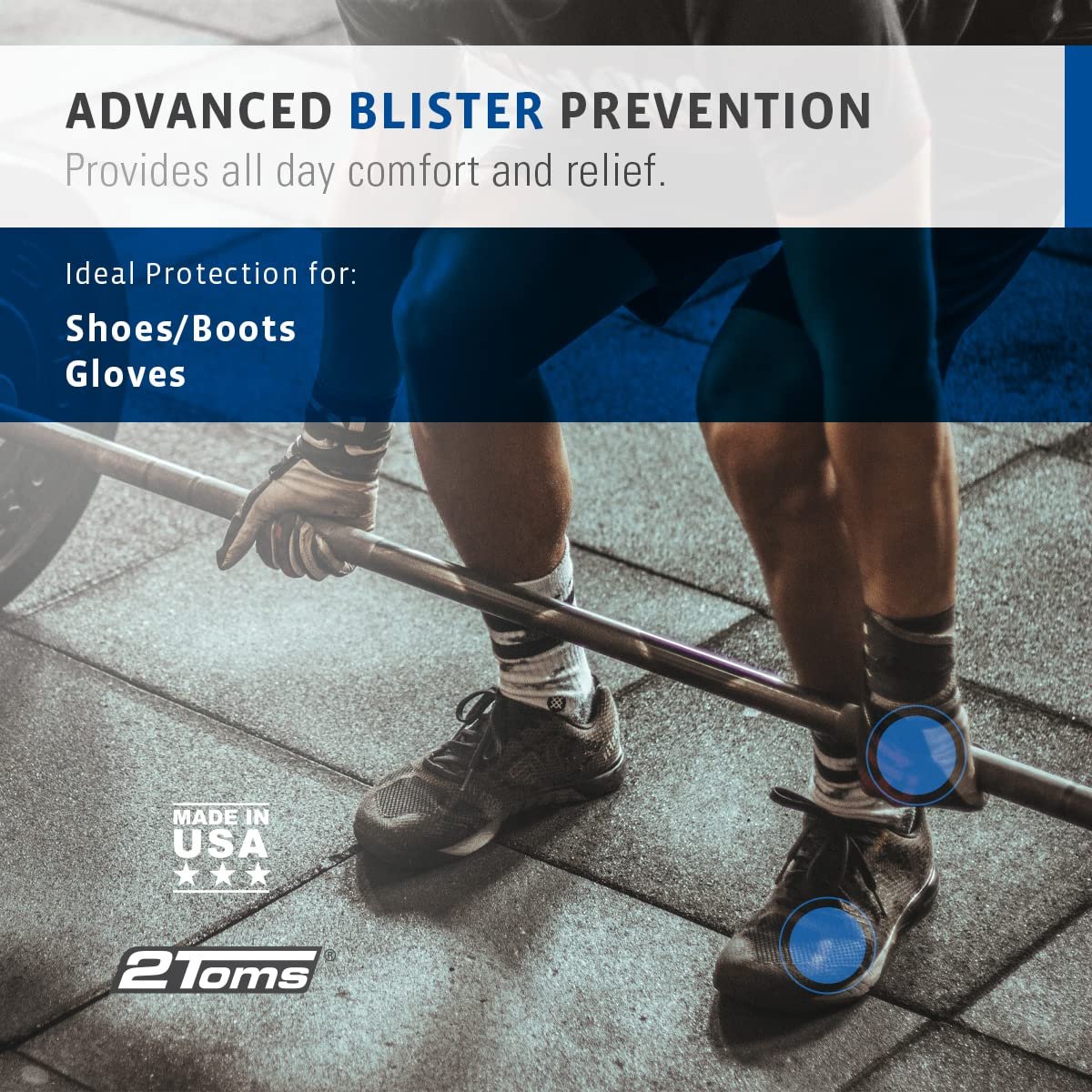 2Toms BlisterShield Advanced Waterproof Blister Prevention Powder – 2.5 oz Avelisse