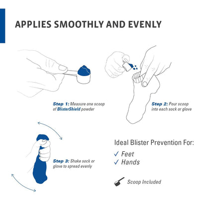 2Toms BlisterShield Advanced Waterproof Blister Prevention Powder – 2.5 oz Avelisse