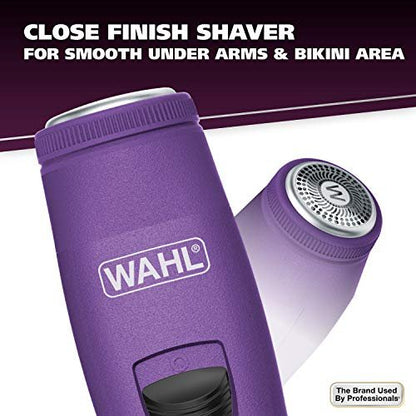Wahl Pure Confidence Rechargeable Electric Trimmer, Shaver & Detailer – Precision Grooming for Face, Underarm, Eyebrows & Bikini Areas (Model 9865-100, Purple) Avelisse