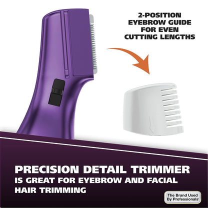 Wahl Pure Confidence Rechargeable Electric Trimmer, Shaver & Detailer – Precision Grooming for Face, Underarm, Eyebrows & Bikini Areas (Model 9865-100, Purple) Avelisse