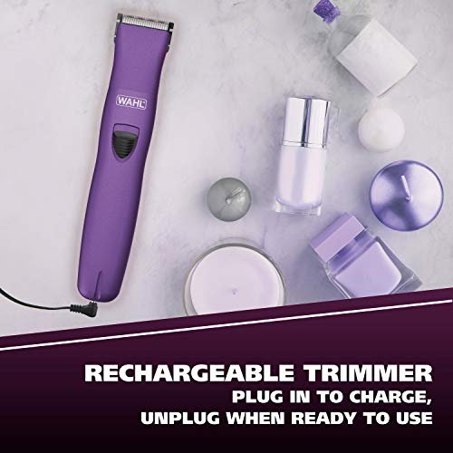 Wahl Pure Confidence Rechargeable Electric Trimmer, Shaver & Detailer – Precision Grooming for Face, Underarm, Eyebrows & Bikini Areas (Model 9865-100, Purple) Avelisse