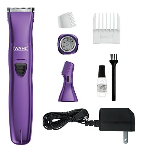 Wahl Pure Confidence Rechargeable Electric Trimmer, Shaver & Detailer – Precision Grooming for Face, Underarm, Eyebrows & Bikini Areas (Model 9865-100, Purple) Avelisse