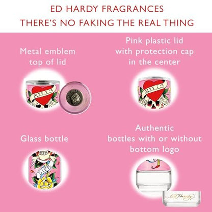 Ed Hardy Perfume for Women, Eau De Parfum Spray with Warm Amber Notes, 3.4 fl oz Avelisse
