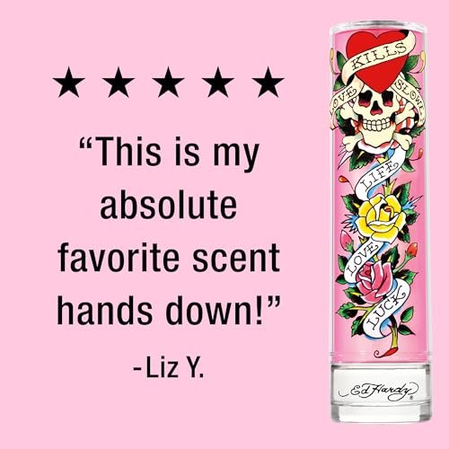 Ed Hardy Perfume for Women, Eau De Parfum Spray with Warm Amber Notes, 3.4 fl oz Avelisse