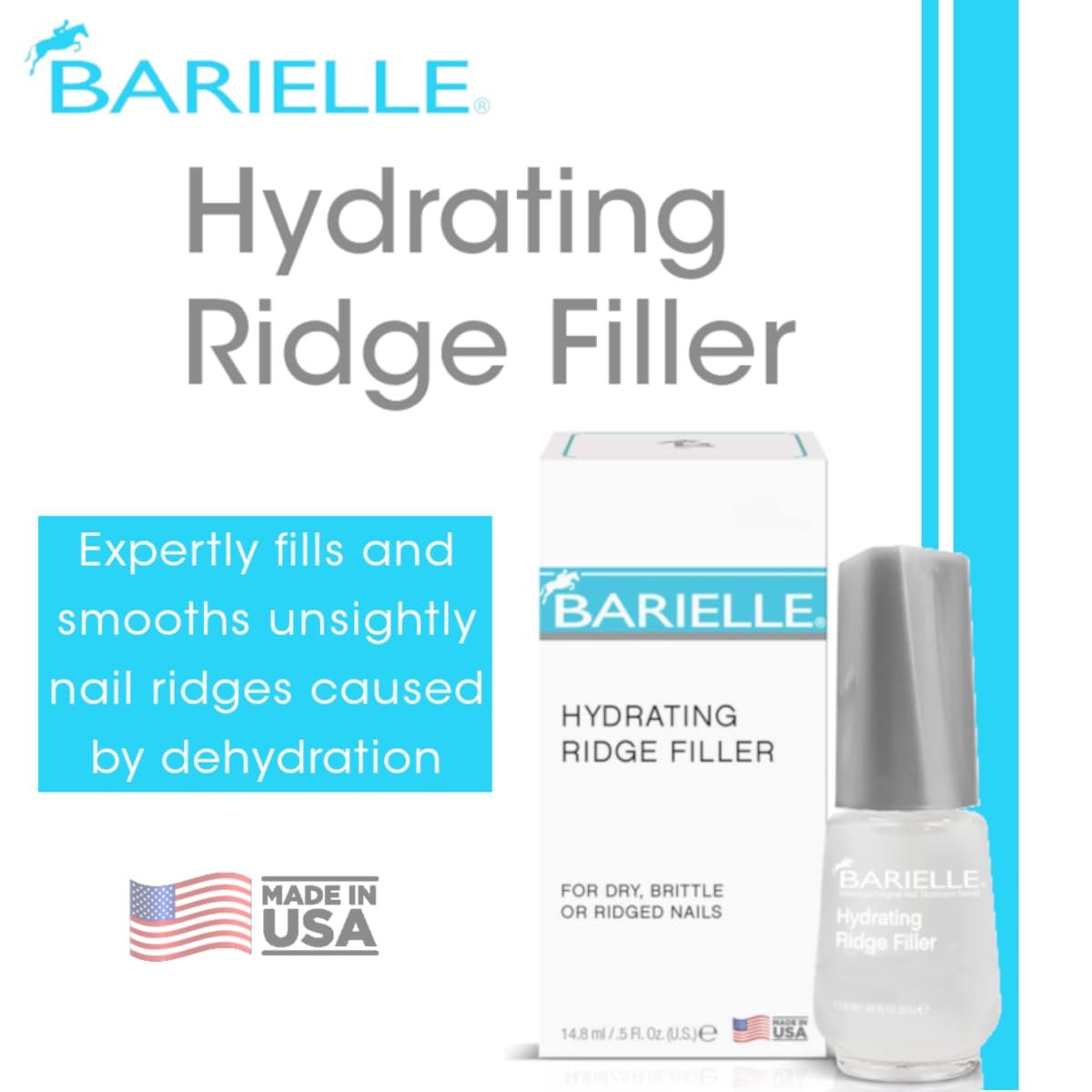 Barielle Hydrating Ridge Filler – Strengthening Base Coat for Dry, Brittle, Ridged Nails – 0.5 oz - görsel 3
