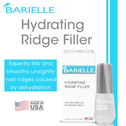 Barielle Hydrating Ridge Filler – Strengthening Base Coat for Dry, Brittle, Ridged Nails – 0.5 oz