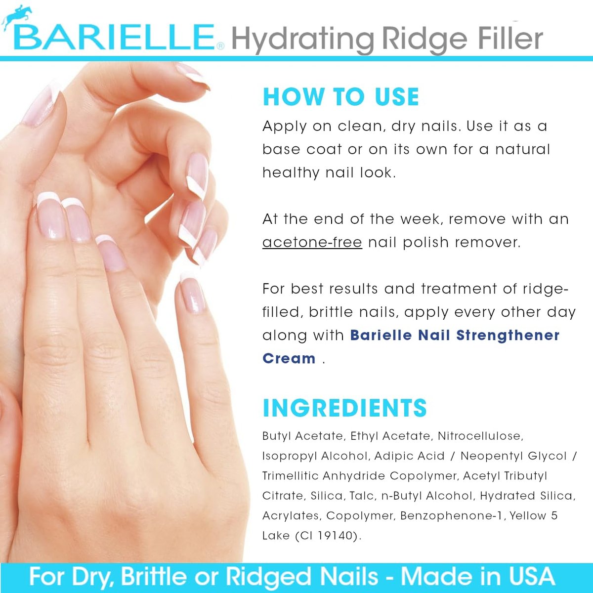 Barielle Hydrating Ridge Filler – Strengthening Base Coat for Dry, Brittle, Ridged Nails – 0.5 oz - görsel 9