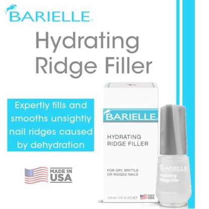 Barielle Hydrating Ridge Filler – Strengthening Base Coat for Dry, Brittle, Ridged Nails – 0.5 oz
