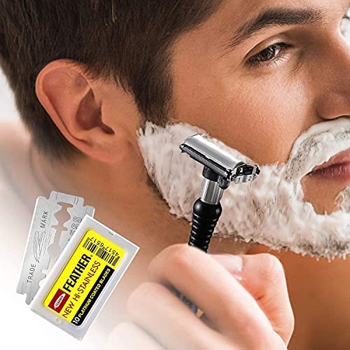 Feather Hi-Stainless Double Edge Razor Blades – 10 Count Pack for Precision Shaving - görsel 12