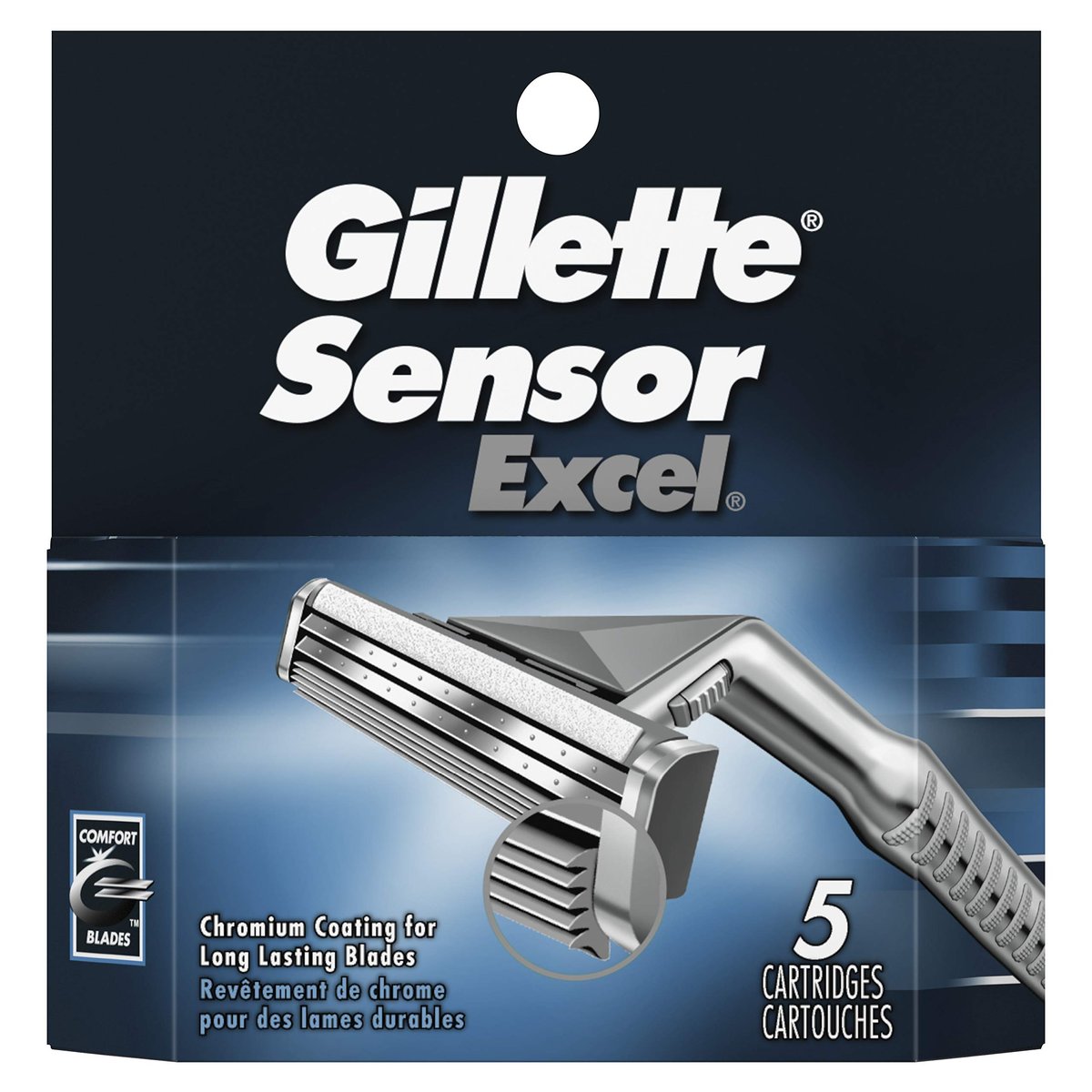 Gillette Sensor Excel Cartridges 5 Count (Pack of 2) - 10 Total Razor Blade Refills Avelisse