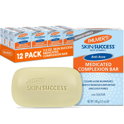 Palmer's Skin Success Eventone Medicated Anti-Acne Complexion Soap Bar, 3.5 oz (Pack of 12) Avelisse