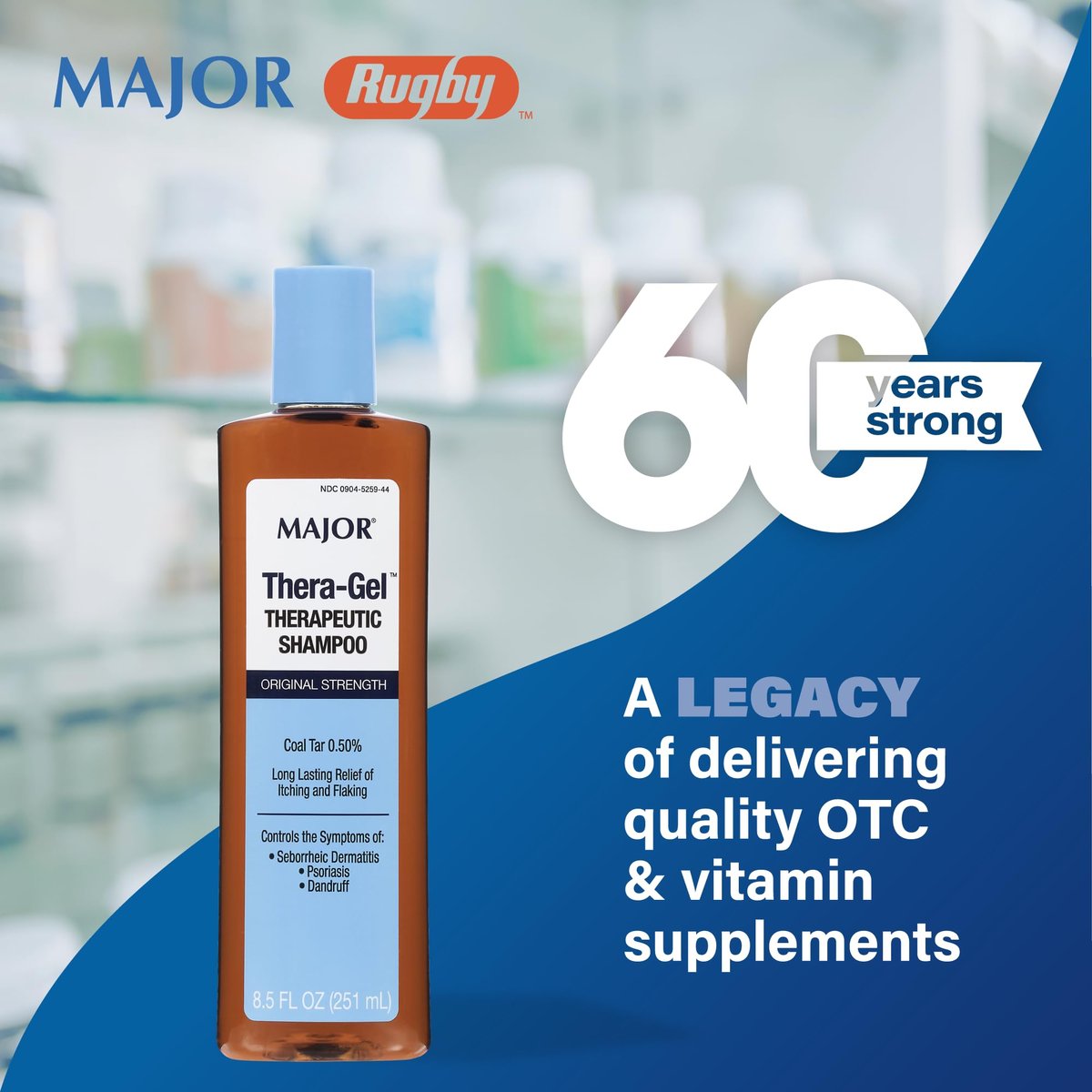 Major Thera-Gel Therapeutic Shampoo - Original Strength - Coal Tar 0.50% - Controls Seborrheic Dermatitis, Psoriasis & Dandruff - 8.5 Fl Oz - görsel 11