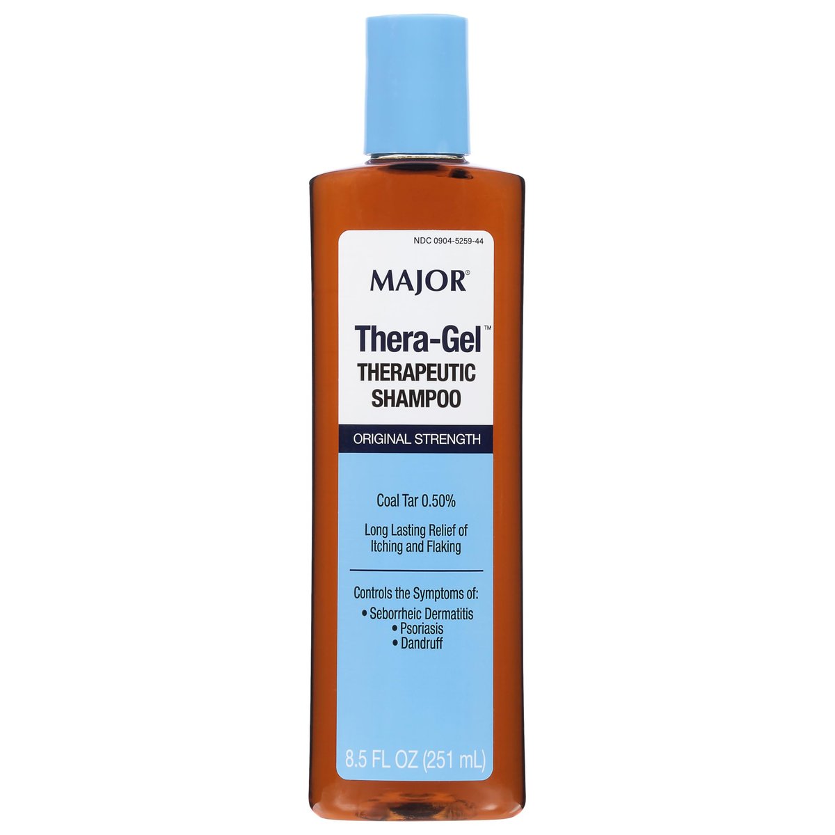 Major Thera-Gel Therapeutic Shampoo - Original Strength - Coal Tar 0.50% - Controls Seborrheic Dermatitis, Psoriasis & Dandruff - 8.5 Fl Oz - görsel 1