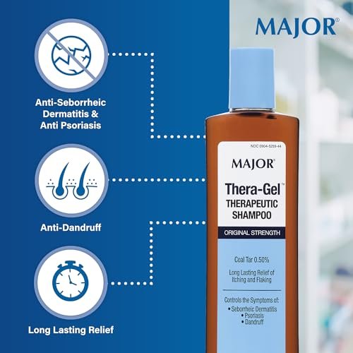 Major Thera-Gel Therapeutic Shampoo - Original Strength - Coal Tar 0.50% - Controls Seborrheic Dermatitis, Psoriasis & Dandruff - 8.5 Fl Oz - görsel 6