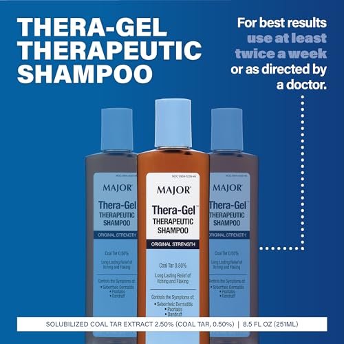 Major Thera-Gel Therapeutic Shampoo - Original Strength - Coal Tar 0.50% - Controls Seborrheic Dermatitis, Psoriasis & Dandruff - 8.5 Fl Oz - görsel 4