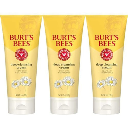 Burt's Bees Deep Facial Cleansing Cream, All Natural Face Wash with Chamomile, 6 Ounce (Pack of 3) Avelisse