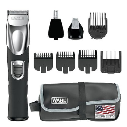 Wahl USA Rechargeable Lithium Ion All in One Beard Trimmer for Men with Detail and Ear & Nose Hair Trimmer Attachment – Model 9854-600B Avelisse