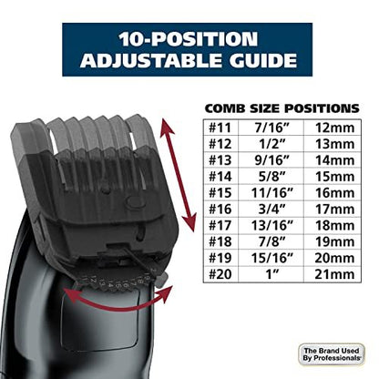 Wahl USA Rechargeable Lithium Ion All in One Beard Trimmer for Men with Detail and Ear & Nose Hair Trimmer Attachment – Model 9854-600B Avelisse