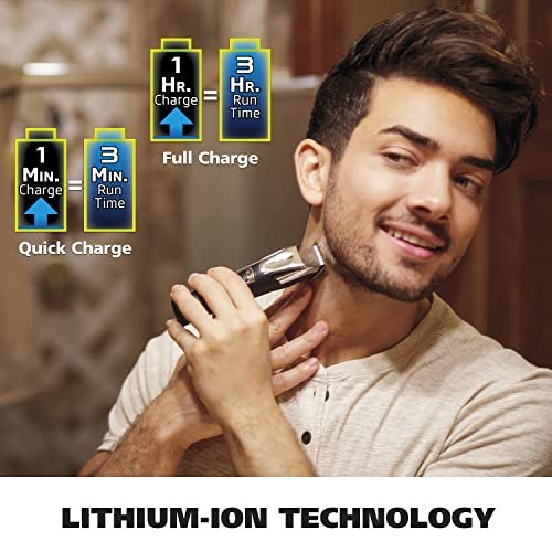 Wahl USA Rechargeable Lithium Ion All in One Beard Trimmer for Men with Detail and Ear & Nose Hair Trimmer Attachment – Model 9854-600B Avelisse
