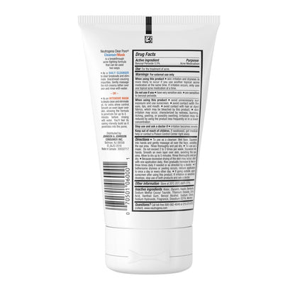Neutrogena Clear Pore 2-in-1 Facial Cleanser & Face Mask with Benzoyl Peroxide, 4.2 fl. oz (Pack of 3) Avelisse