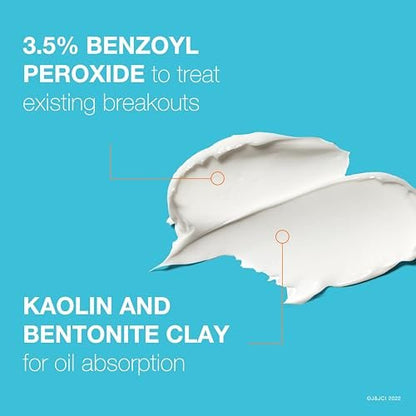 Neutrogena Clear Pore 2-in-1 Facial Cleanser & Face Mask with Benzoyl Peroxide, 4.2 fl. oz (Pack of 3) Avelisse