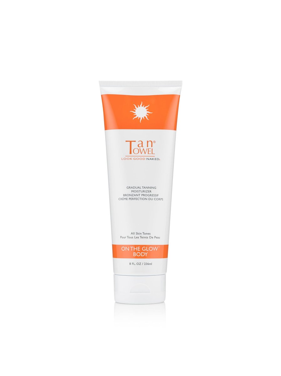 Tan Towel On The Glow Body Moisturizer - Gradual Self-Tanner for Natural-Looking Tan, 8 Fl Oz Avelisse