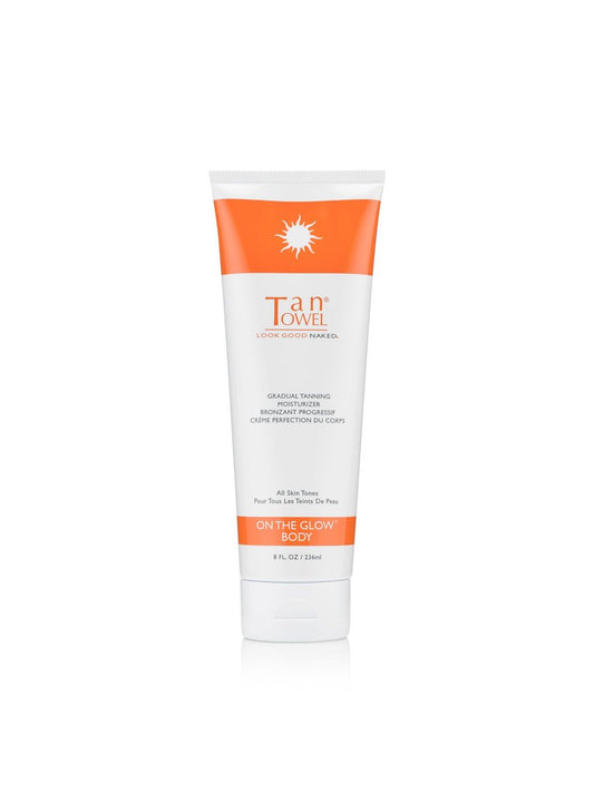 Tan Towel On The Glow Body Moisturizer - Gradual Self-Tanner for Natural-Looking Tan, 8 Fl Oz Avelisse