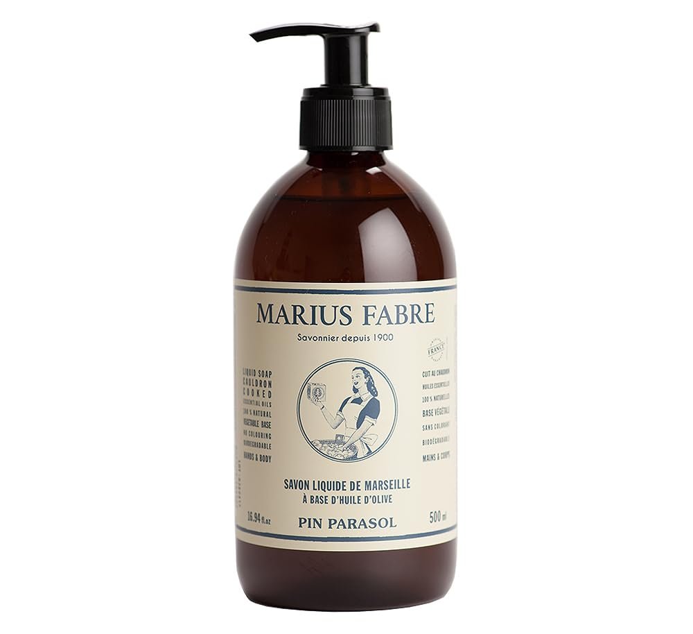 Marius Fabre Savon De Marseille Liquid Soap – Stone Pine, 16.9 Fl Oz | Natural French Hand Wash & Body Wash - görsel 1