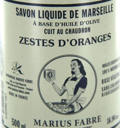 Marius Fabre Marseille Liquid Soap - Orange Zest Essential Oils, 16.9 oz