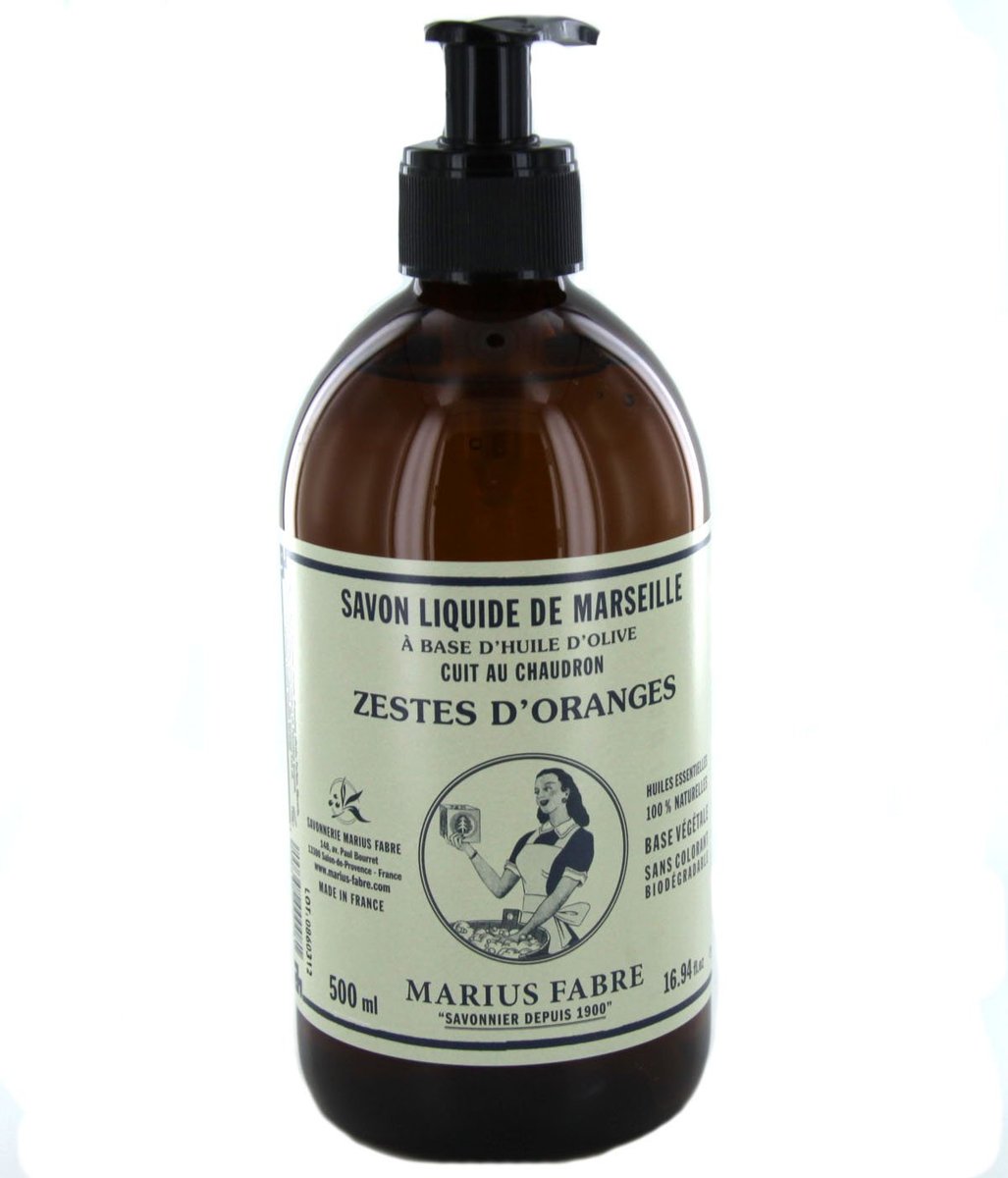 Marius Fabre Marseille Liquid Soap - Orange Zest Essential Oils, 16.9 oz - görsel 1