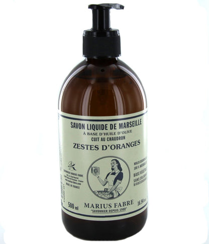 Marius Fabre Marseille Liquid Soap - Orange Zest Essential Oils, 16.9 oz