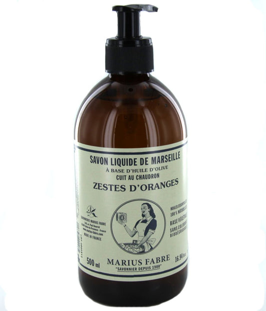Marius Fabre Marseille Liquid Soap - Orange Zest Essential Oils, 16.9 oz